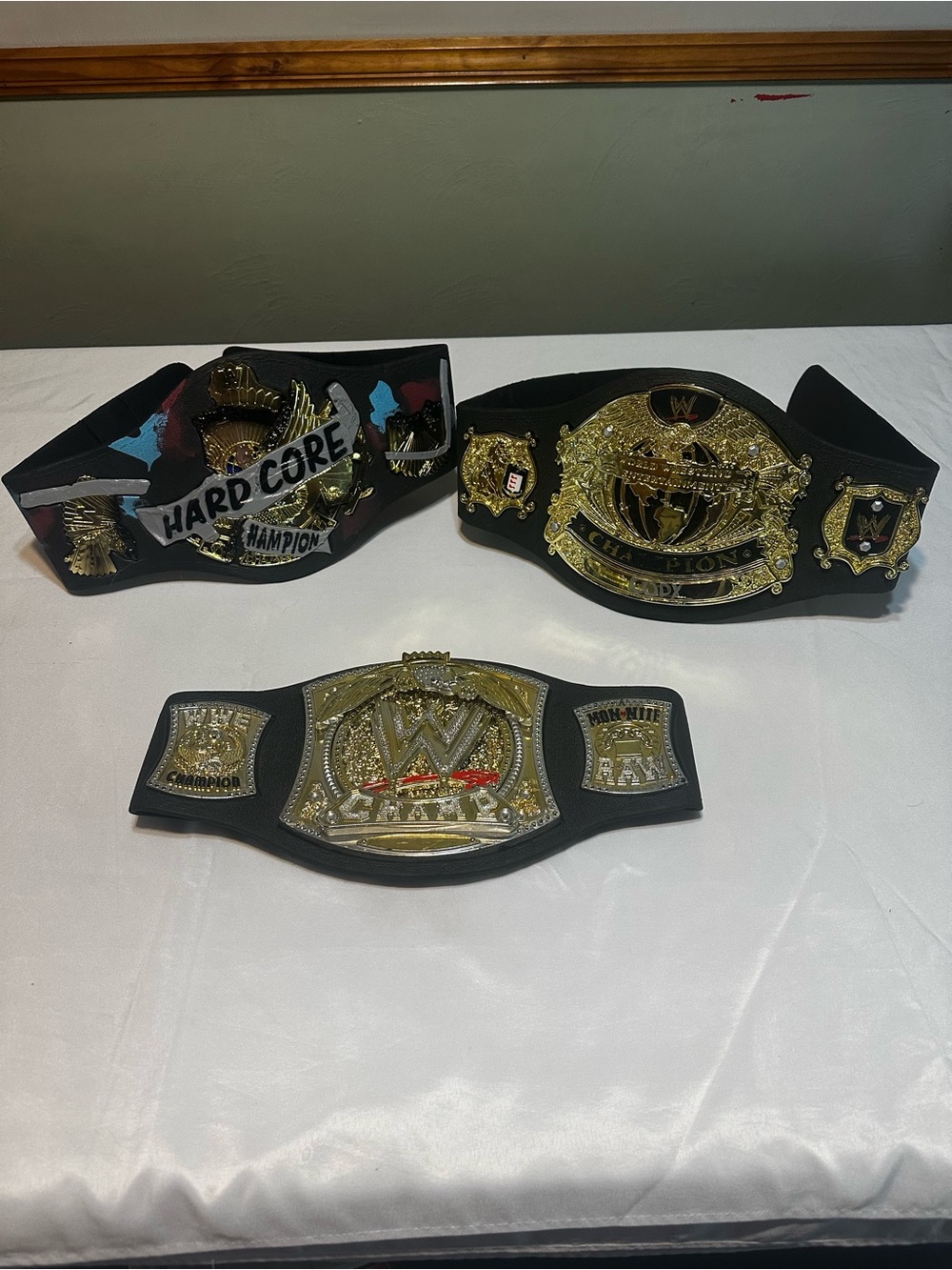 RARE WWE Kids Replica Foam Championship Belts – Black and Gold Set of 3